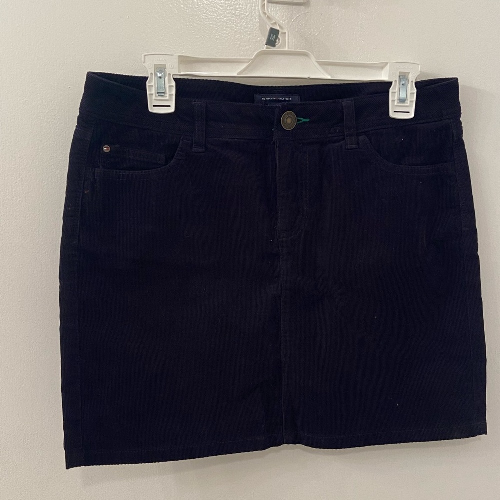 Blackish/Blue Corduroy Mini Skirt